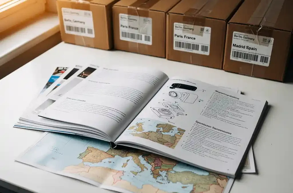 How do I distribute printed product manuals to dealers across Europe?